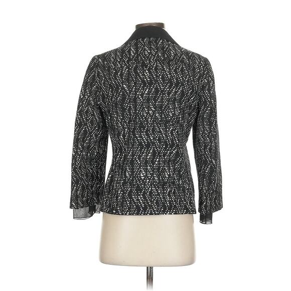 Lafayette 148 Belleve Black Ivory Woven Textured Jacket Blazer Size: 2 - Picture 3 of 7